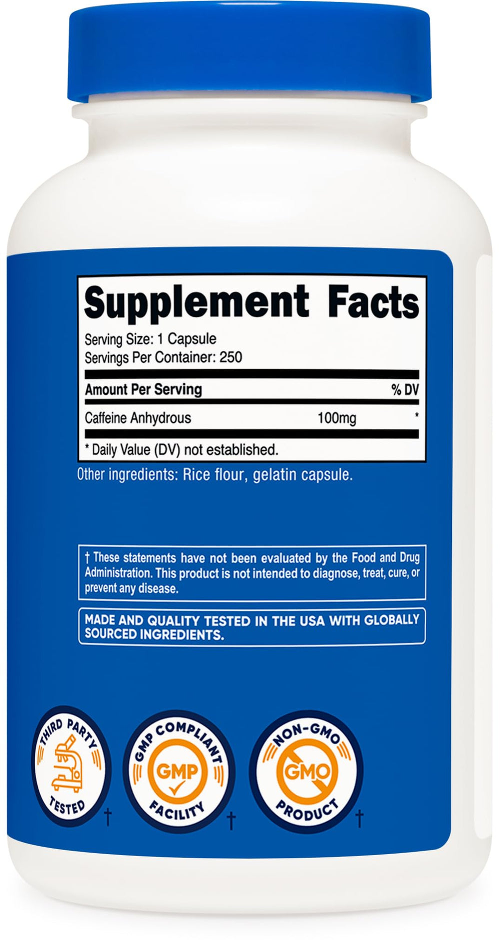 Nutricost Caffeine pills morning desk scene implies focused daily routine