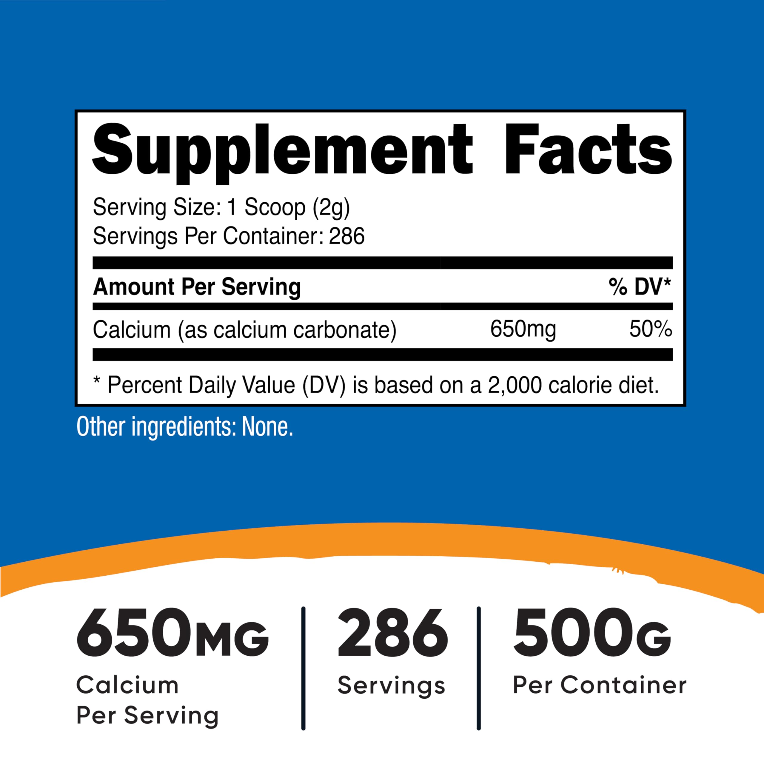 Nutricost Calcium Carbonate Powder pour illustrates smooth texture ready for mixing into beverages