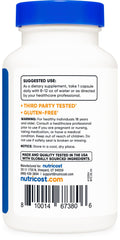 Nutricost Calcium D-Glucarate gluten-free label for allergen-conscious shoppers.