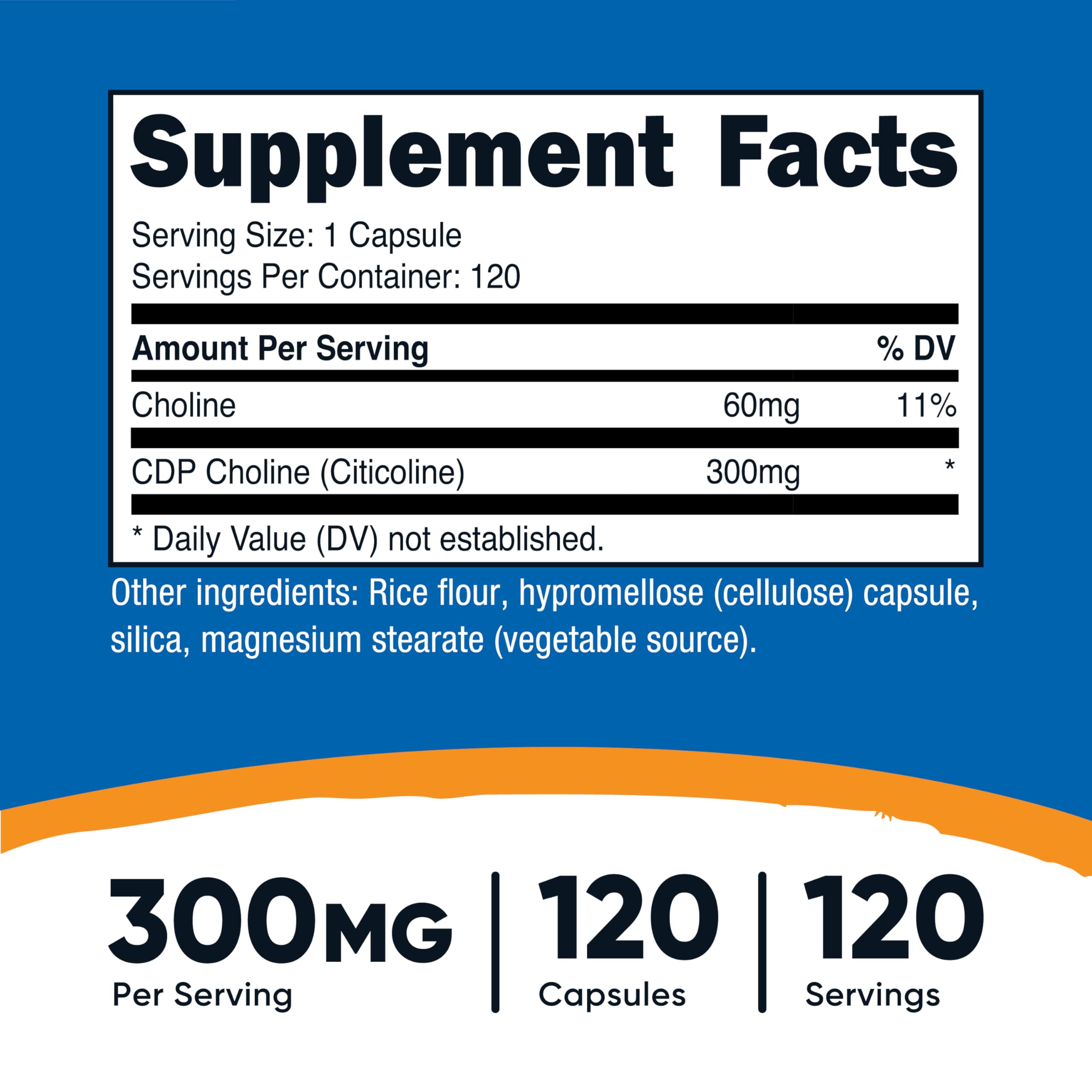 Nutricost CDP Choline capsules inside blister for easy dosing