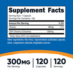 Nutricost CDP Choline capsules inside blister for easy dosing