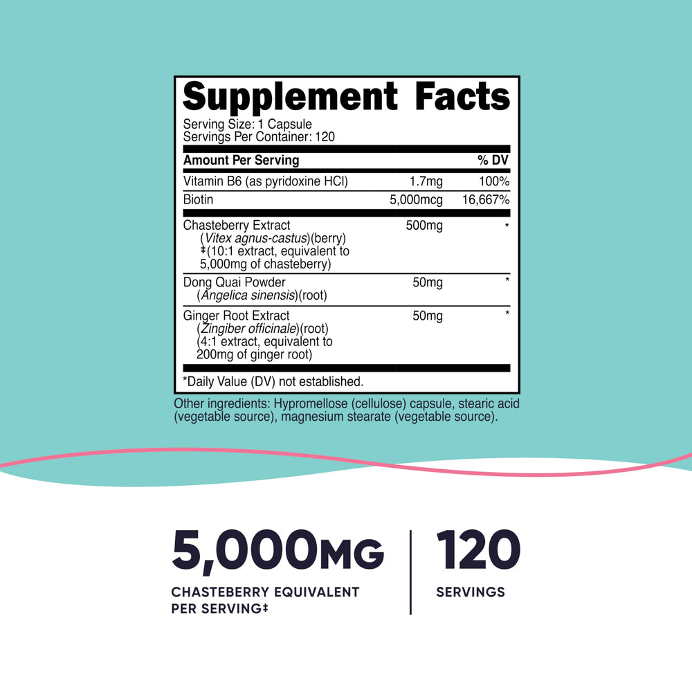 Nutricost Chasteberry for Women capsules easy-to-swallow daily use for balance