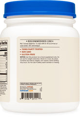Label on Nutricost Chicken Bone Broth Protein container highlighting GMP and testing.