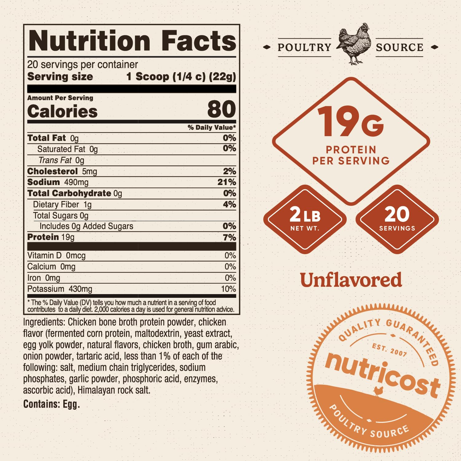 Nutricost Chicken Bone Broth Protein powder stirred into soup for savory depth.