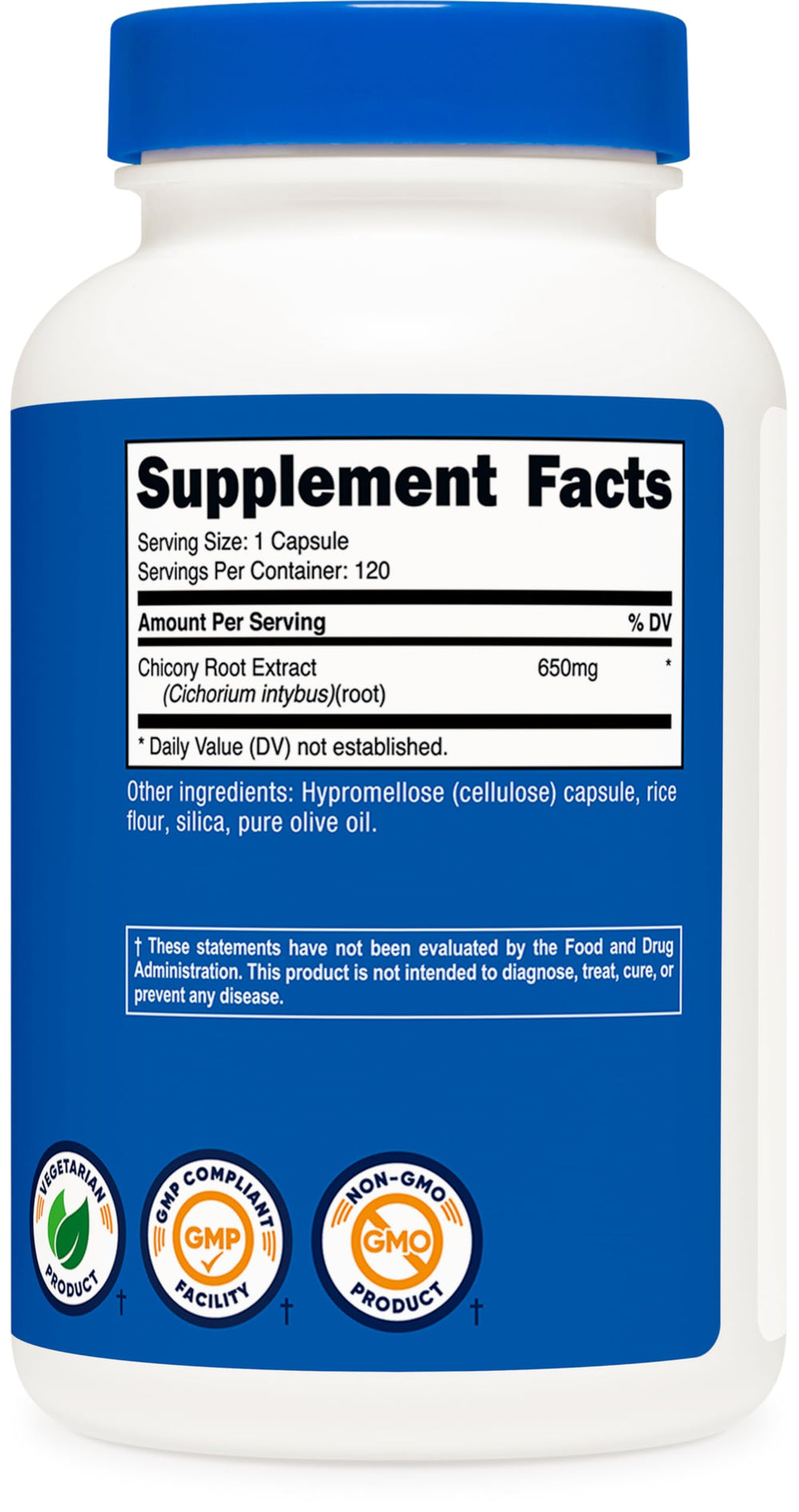 Nutricost Chicory Root packaging open, capsules ready to use