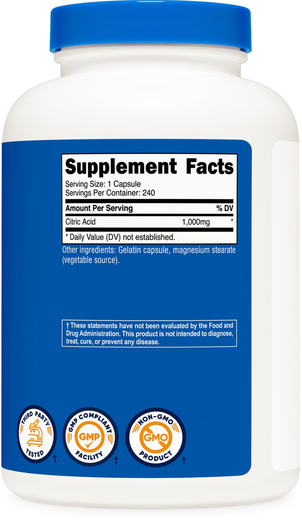 Nutricost GMP facility seal on packaging, quality you can rely on