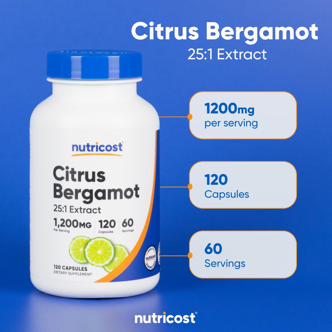 Nutricost Citrus Bergamot capsules third-party testing seal indicating quality assurance