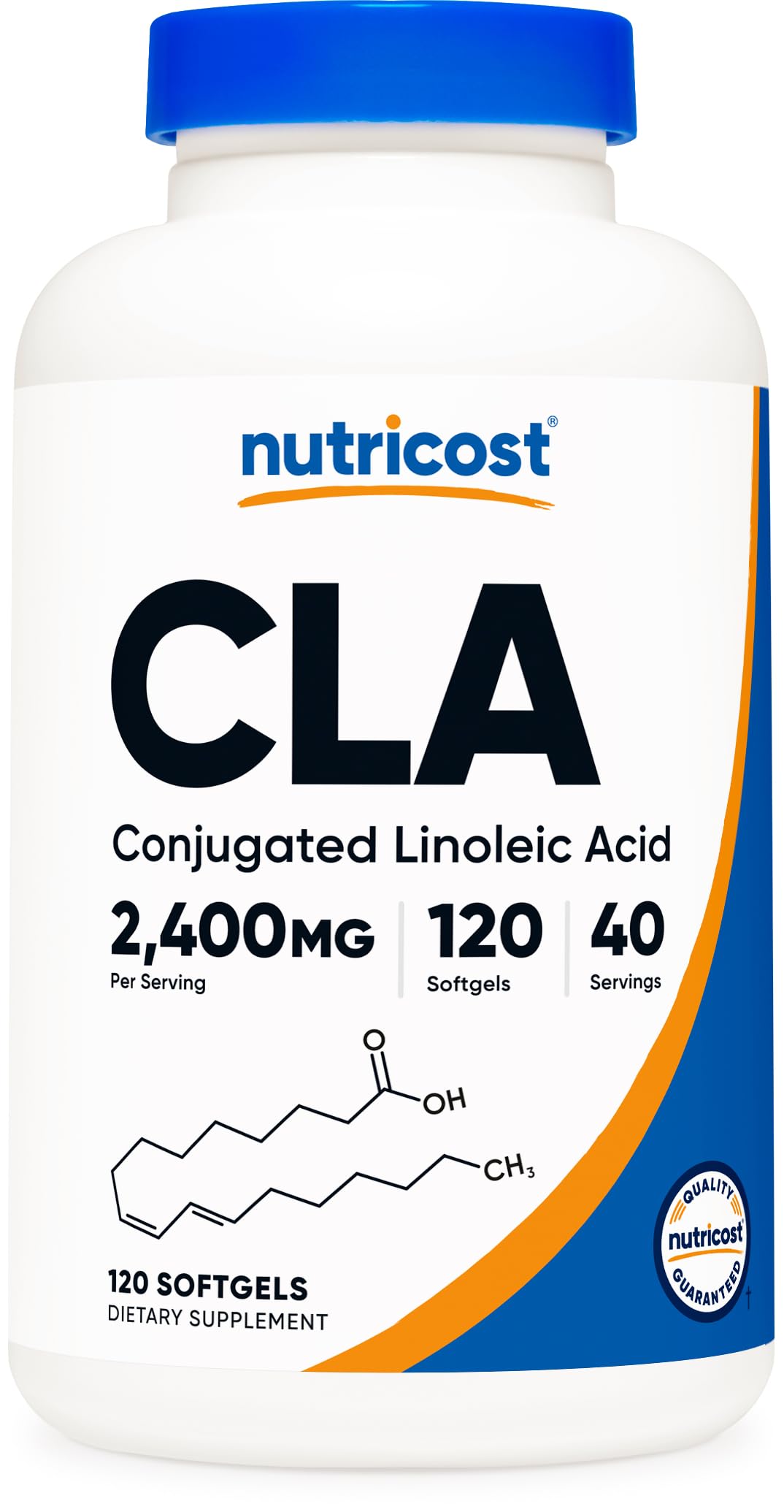 Nutricost CLA bottle front with high-potency formula for daily support.