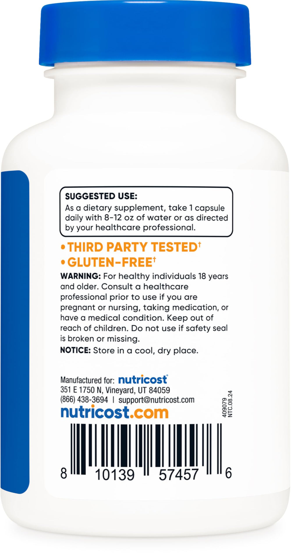 Nutricost Clove 10:1 Extract packaging displays vegan symbol and GMP badge.
