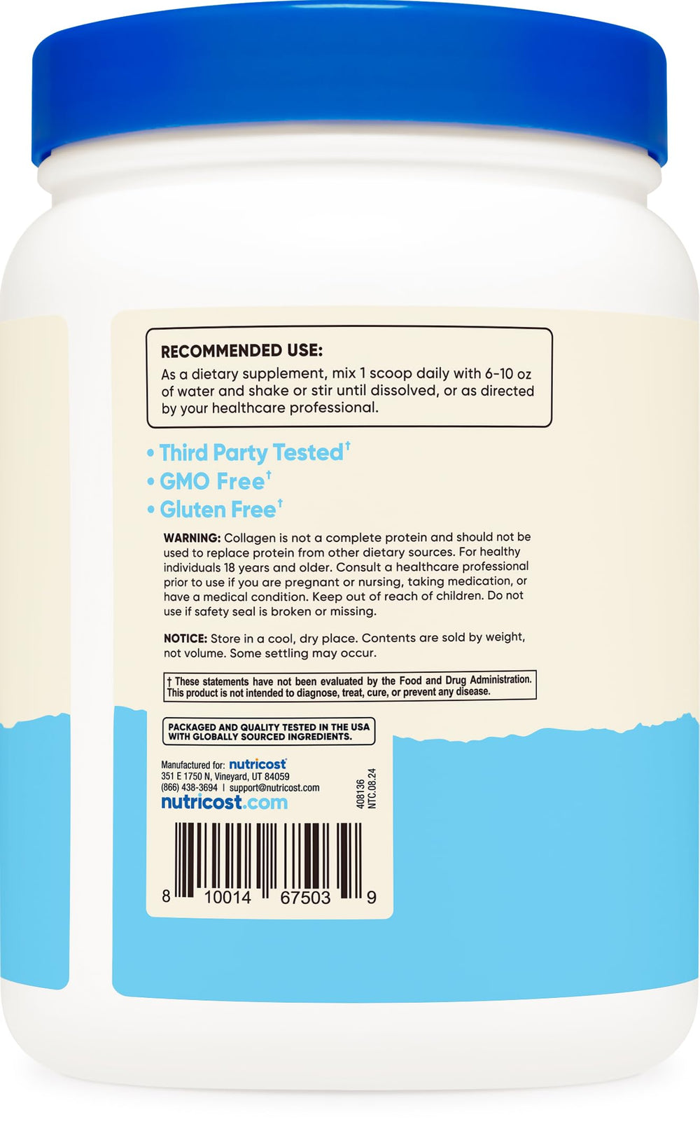 Close-up of Nutricost Collagen Hydrolysate powder texture