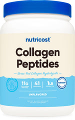 Nutricost Collagen Peptides bottle ready for daily mix in beverages