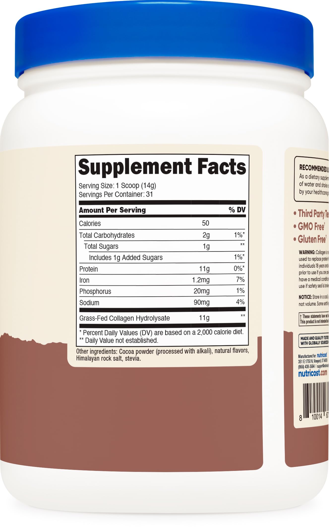 Pour Nutricost chocolate collagen into smoothie for protein boost