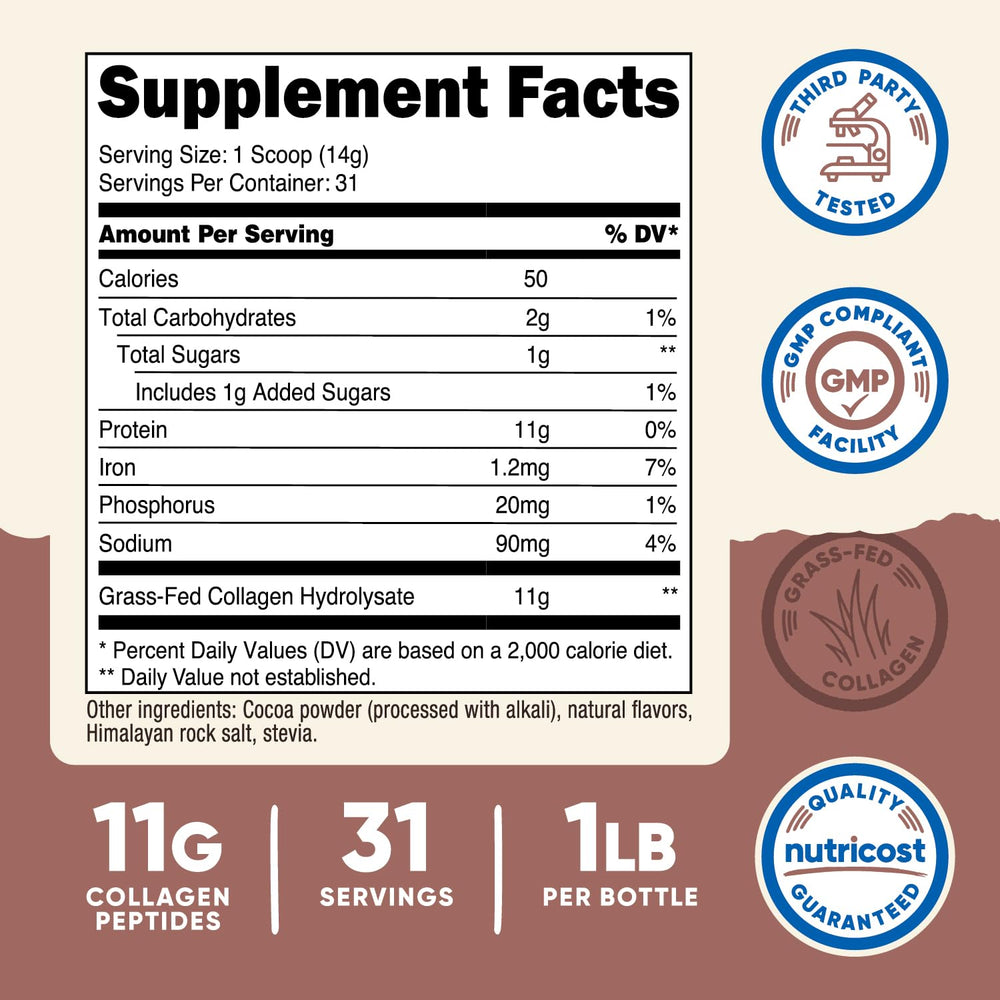 Nutricost collagen peptides scoop in jar for easy serving