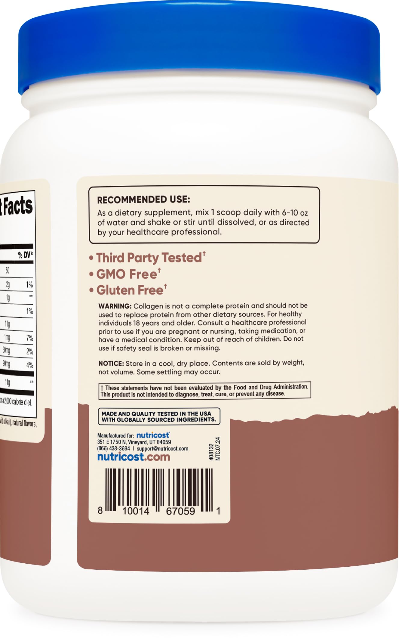 Creamy shake after mixing Nutricost chocolate collagen