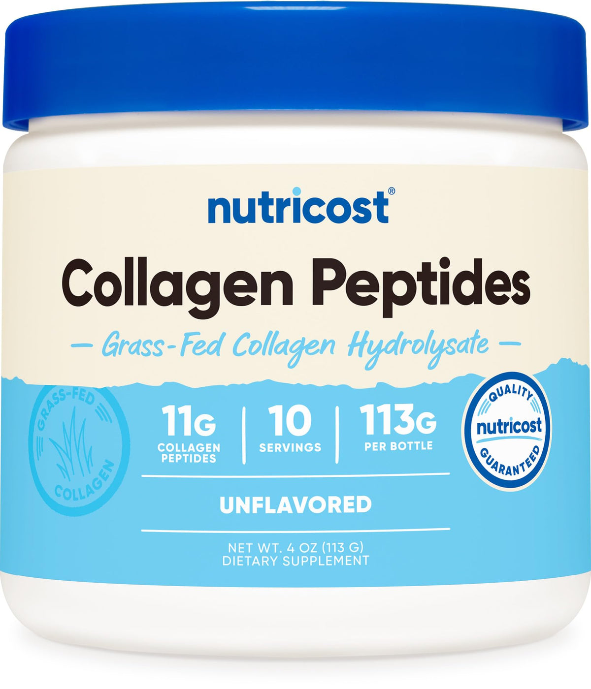Nutricost Collagen Peptides Powder bottle for easy daily supplementation.