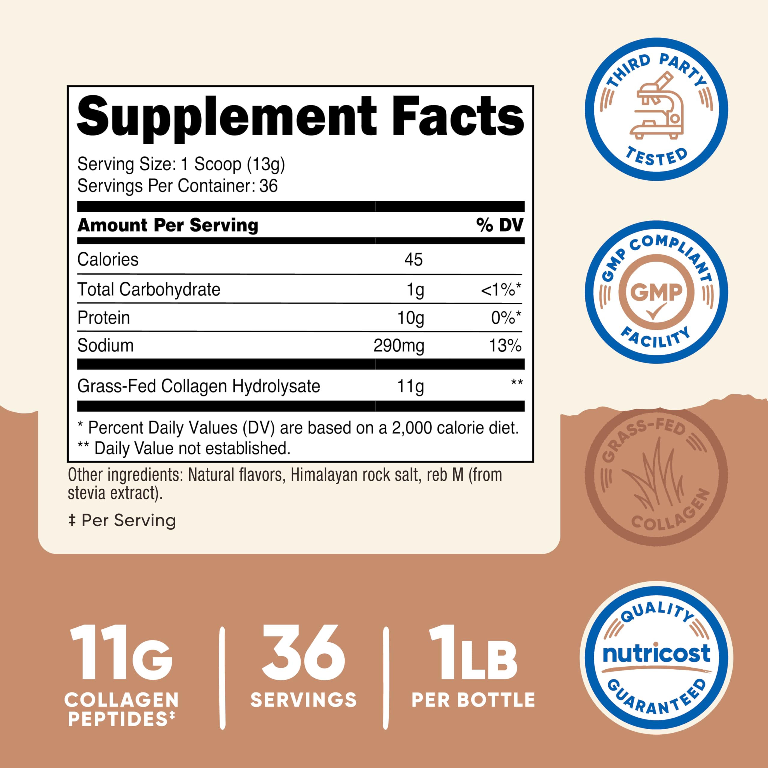 Nutricost Collagen Peptides Powder dissolves easily in water for quick mixing.