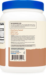 Nutricost Collagen Peptides Powder stirred into juice or smoothie for flavorful protein.