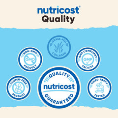 Nutricost Collagen Peptides Powder with scoop included for precise serving control.