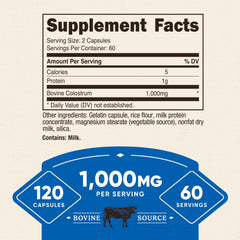 Nutricost Colostrum 1000mg capsules arranged for easy-to-swallow daily use