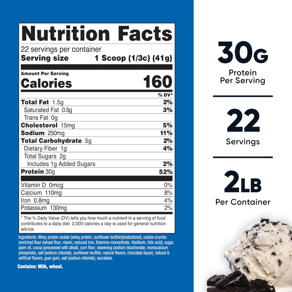 Nutricost Cookies N Cream whey protein isolate scoop for quick protein boosts