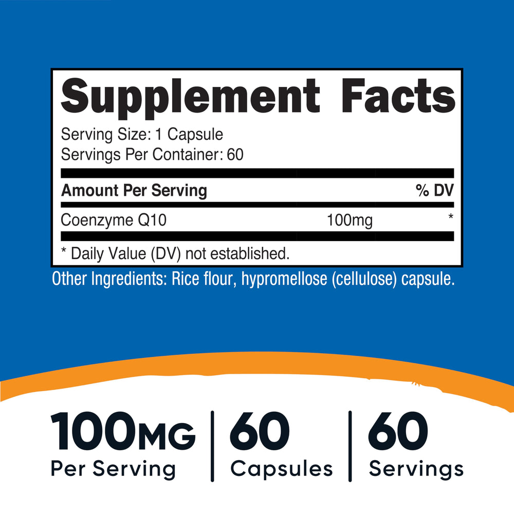 Close-up of Nutricost CoQ10 capsules ready for daily supplementation.
