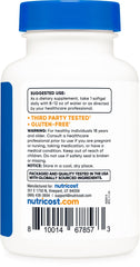 Nutricost CoQ10 Softgels packaging emphasizes third-party testing and NSF GMP quality