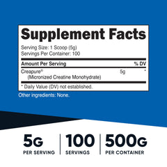 Nutricost Creapure Creatine Monohydrate powder with scoop for easy daily use