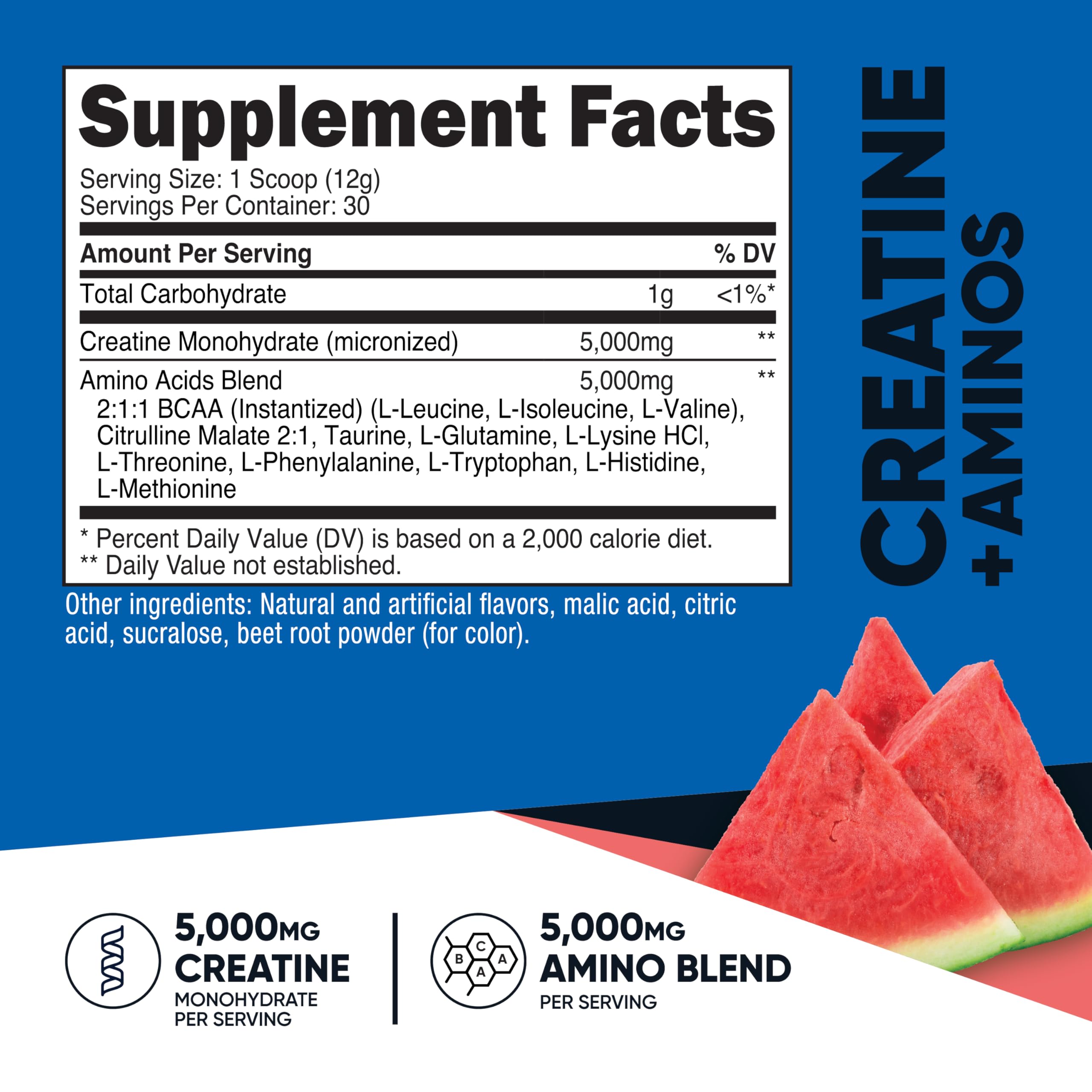 Nutricost Creatine + Aminos Watermelon dissolved in water for easy mixing