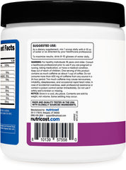 Grape-flavored powder dispersing in water for a smooth post-workout shake