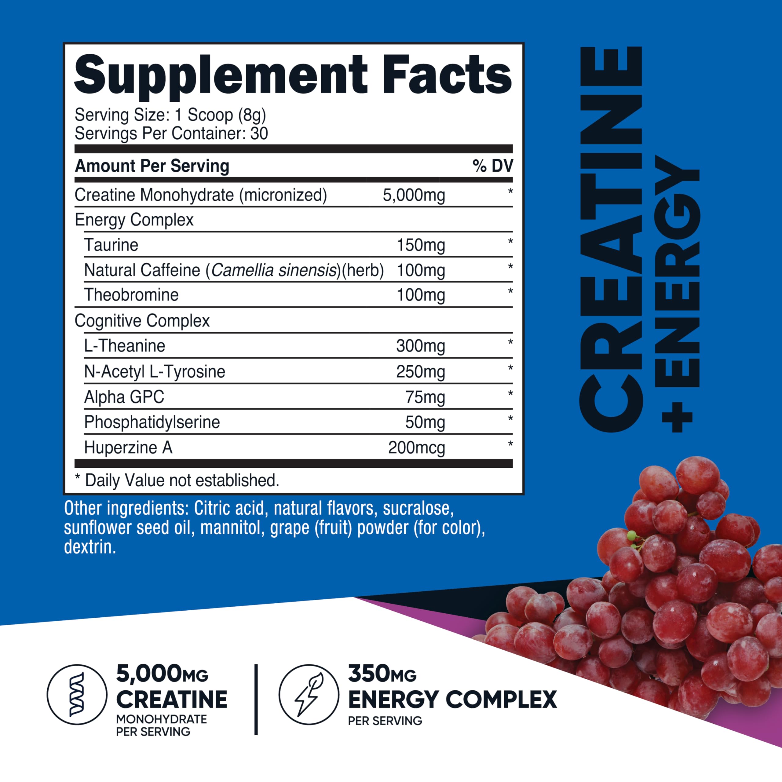 Nutricost Creatine + Energy scoop measuring a serving for training