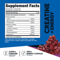 Nutricost Creatine + Energy scoop measuring a serving for training