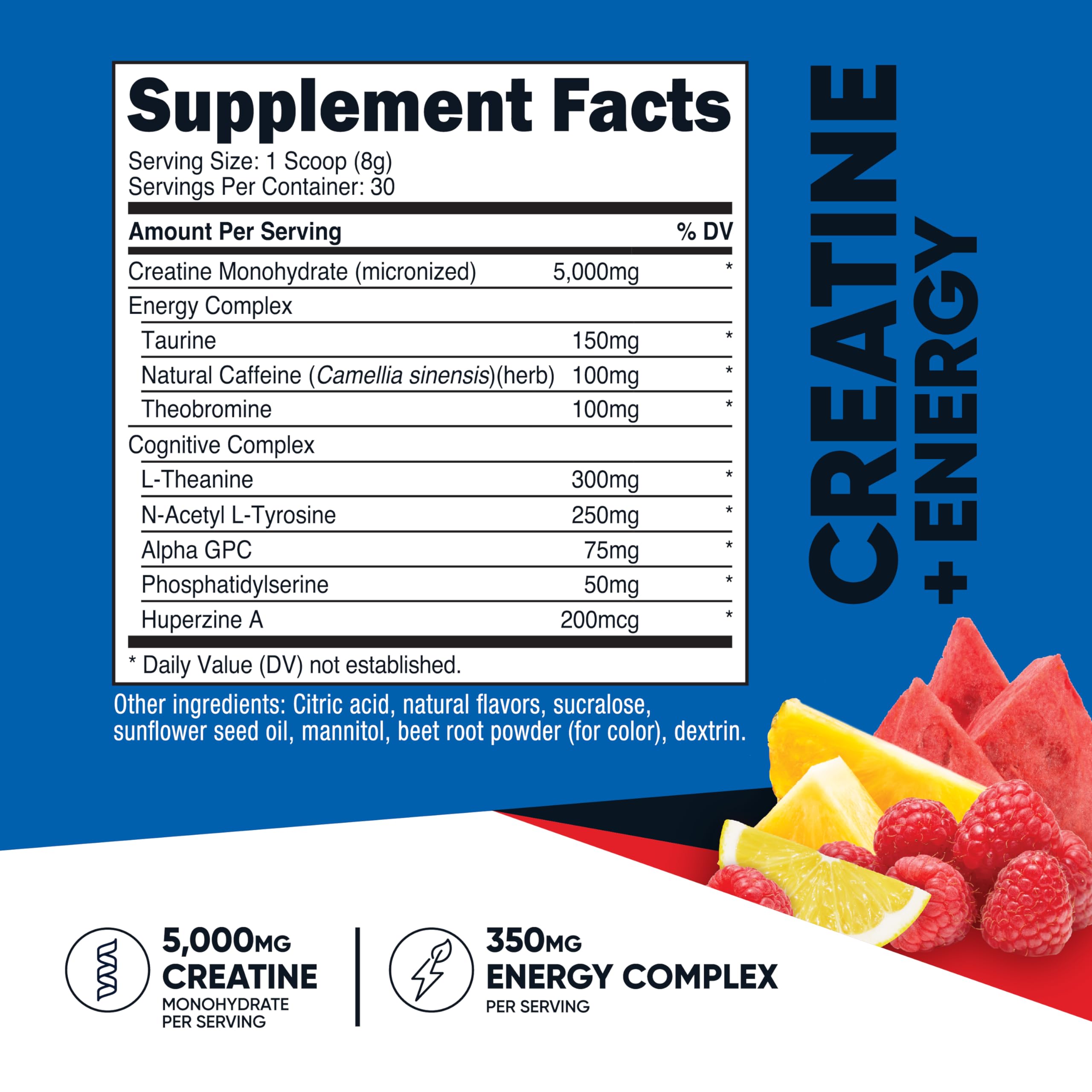 Pouring Nutricost Creatine + Energy serving into water for a workout