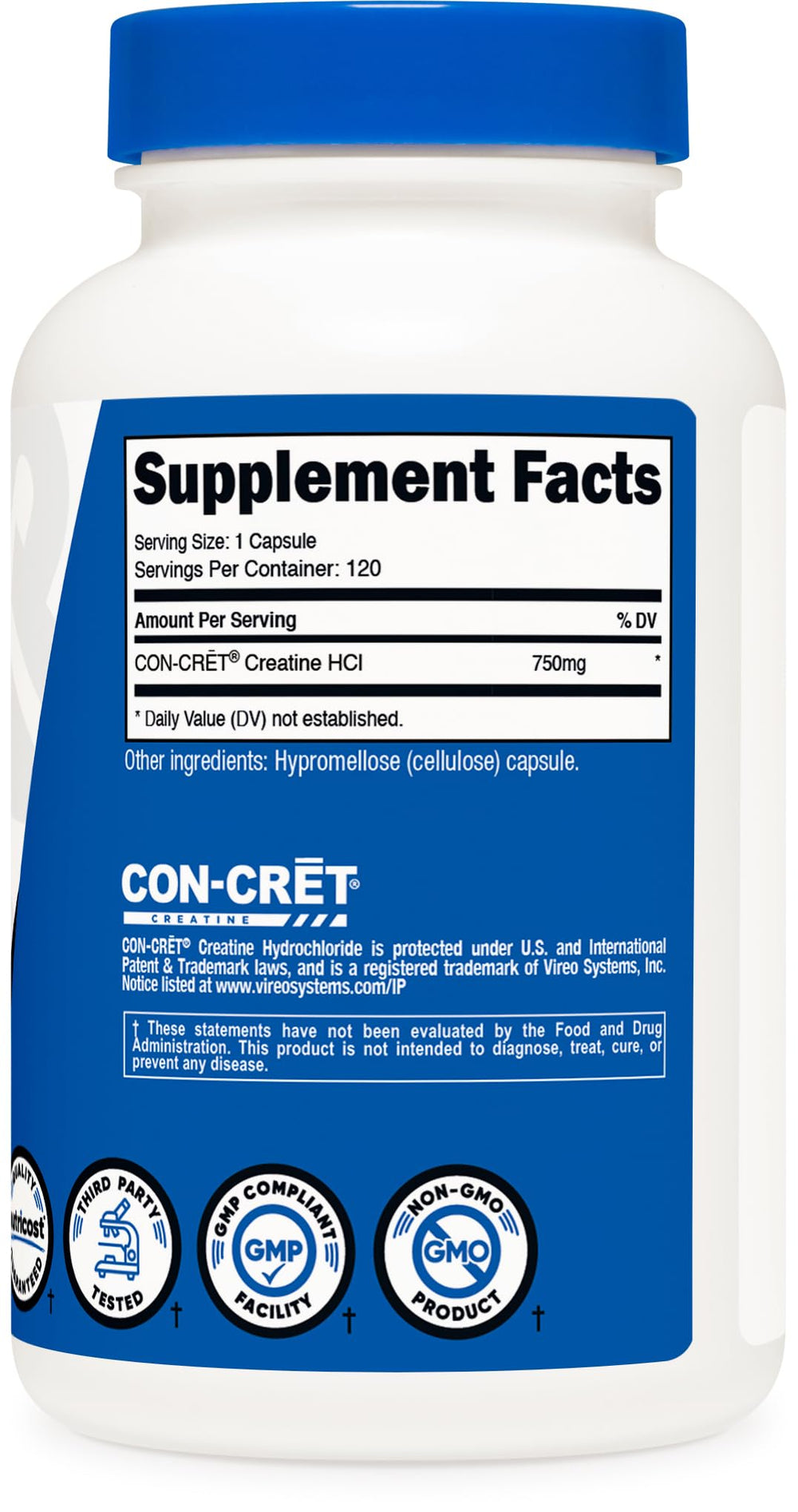 Nutricost Creatine HCl produced in an NSF-certified GMP facility ensuring quality and purity.