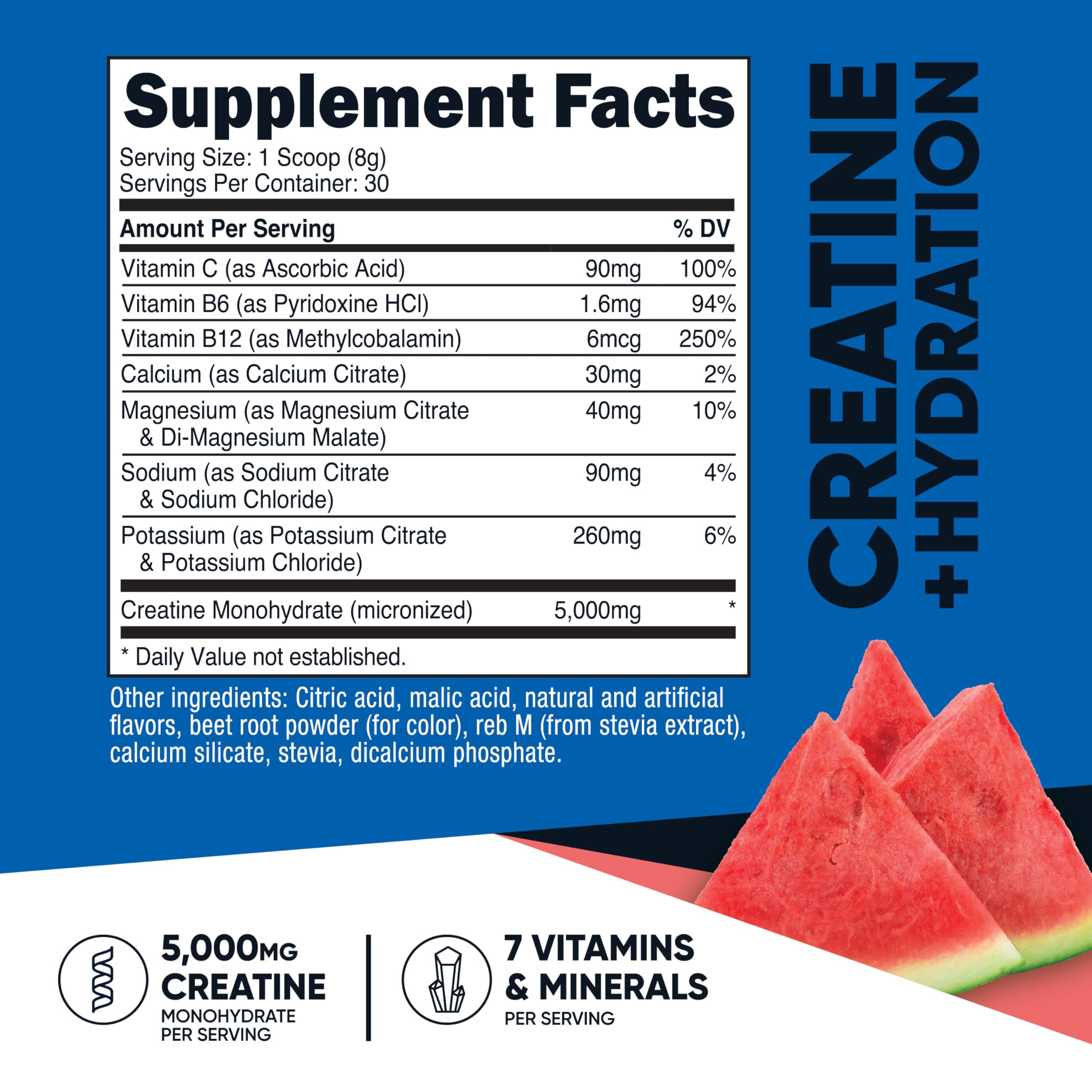 Nutricost hydration label close-up shows vitamins and minerals for daily support