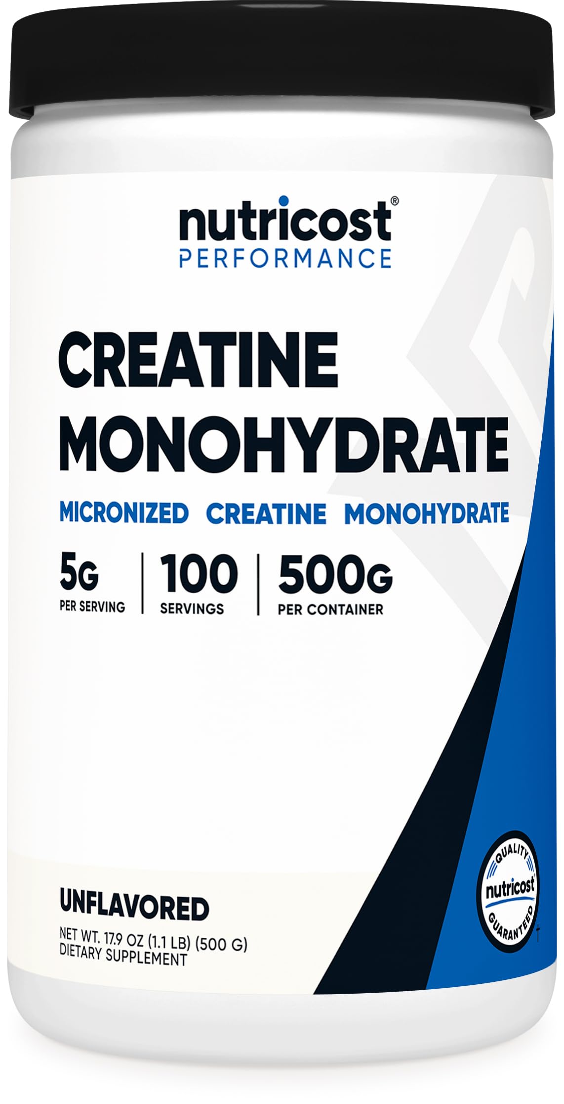 Nutricost Creatine Micronized Powder bottle close-up highlighting quality for workouts