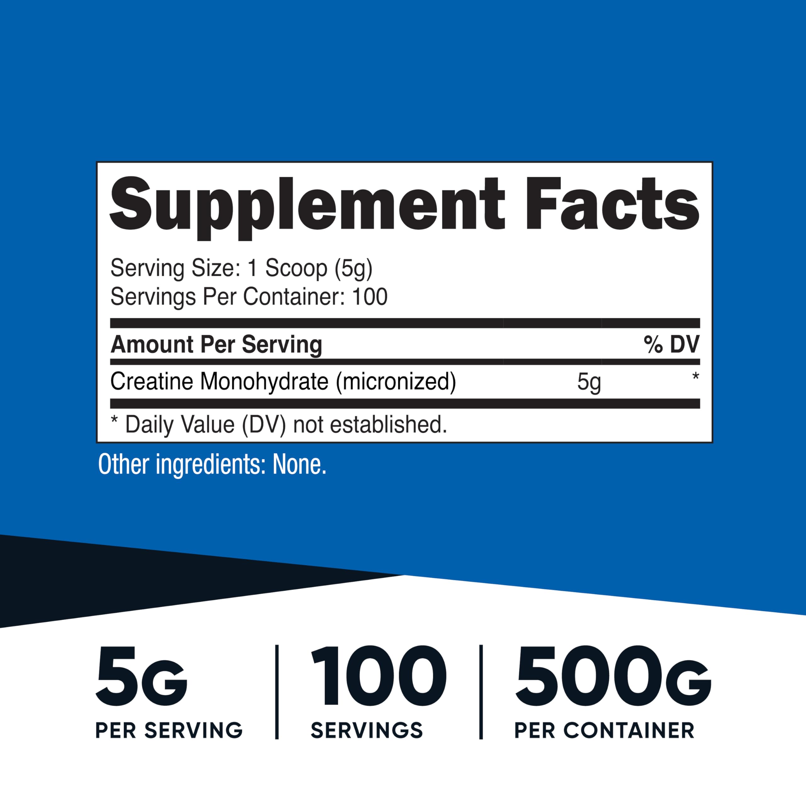 Nutricost Creatine Monohydrate 5 g serving scoop for precise dosing
