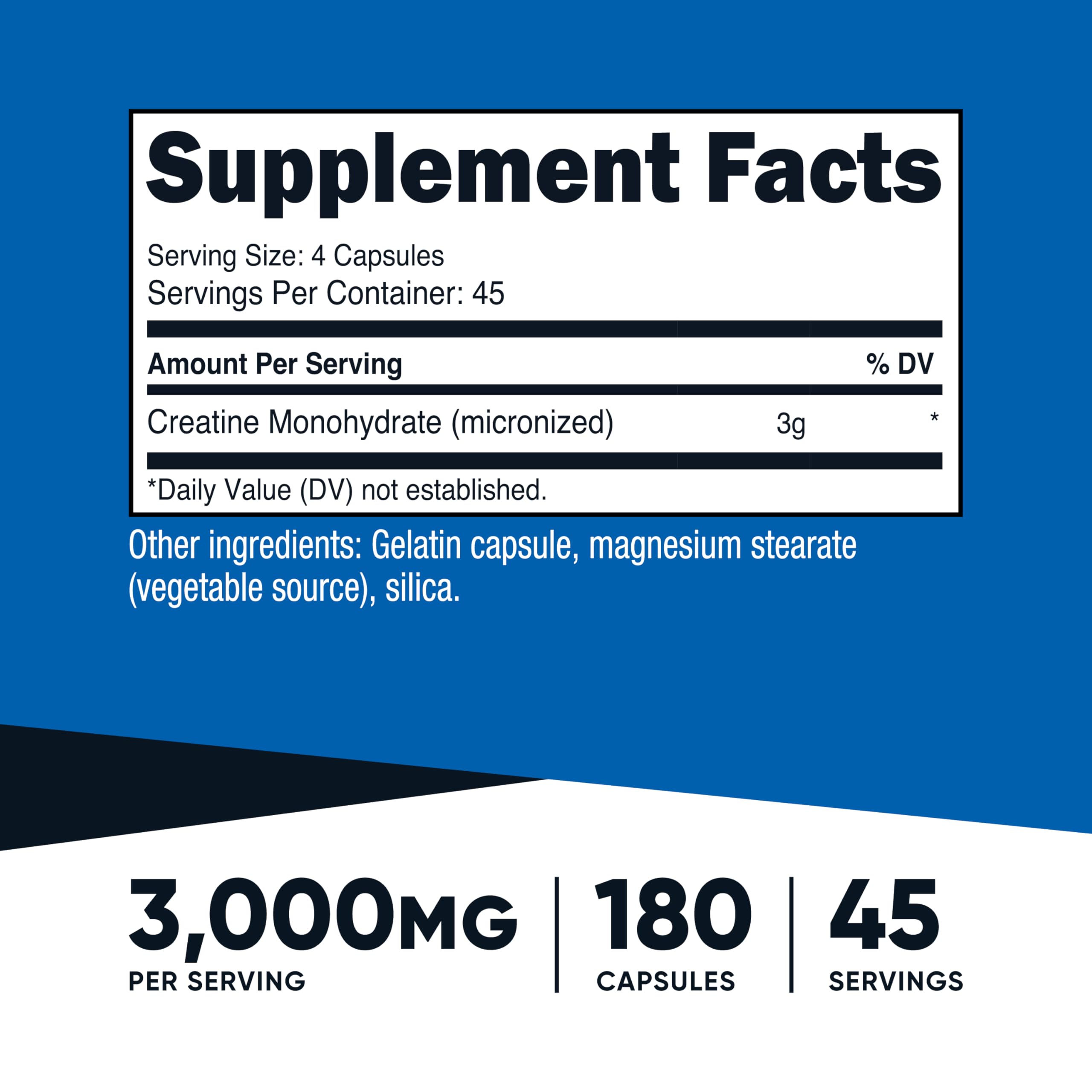 Close-up of Nutricost Creatine Monohydrate capsules for easy daily routine.