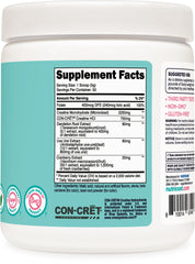 Nutricost Creatine Monohydrate ingredients label showing vegetarian symbol.