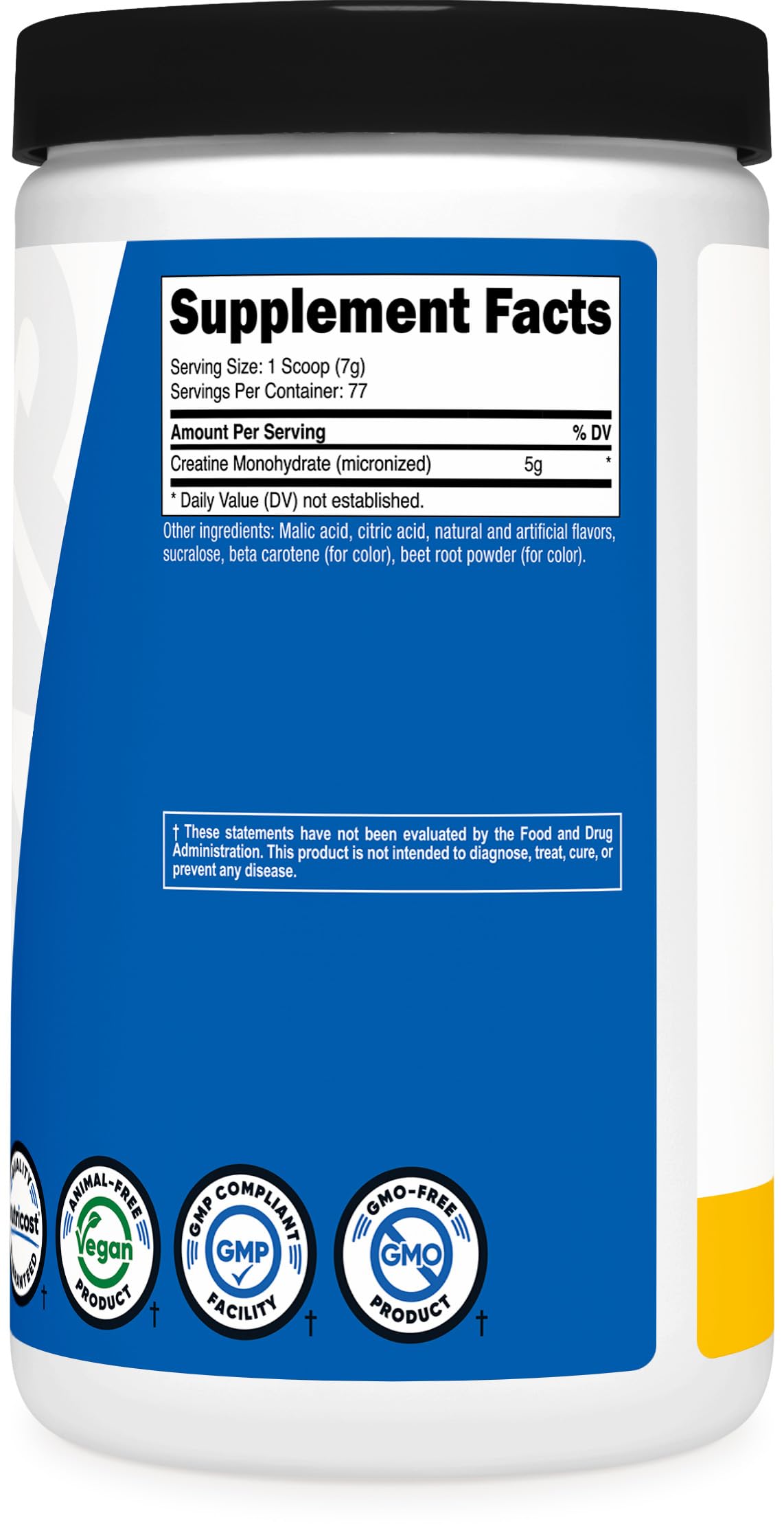 Nutricost Creatine Monohydrate Pineapple Mango measuring cup scene invites consistency.