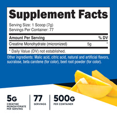 Nutricost Creatine Monohydrate Pineapple Mango powder scoop highlights simple portioning.
