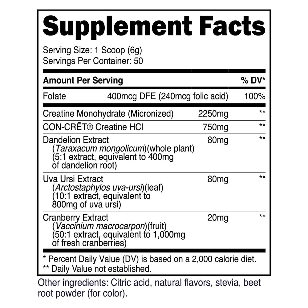 Nutricost creatine scoop beside powder shows convenient serving measurement.