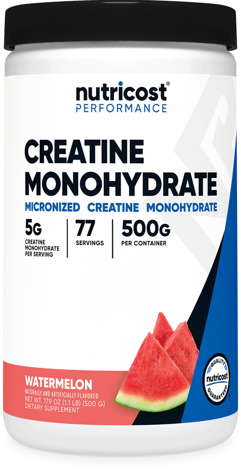 Nutricost Creatine Monohydrate Watermelon powder jar for convenient daily supplementation