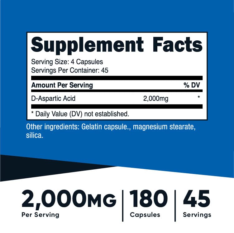 Nutricost DAA capsules close-up showing capsules for easy daily dose