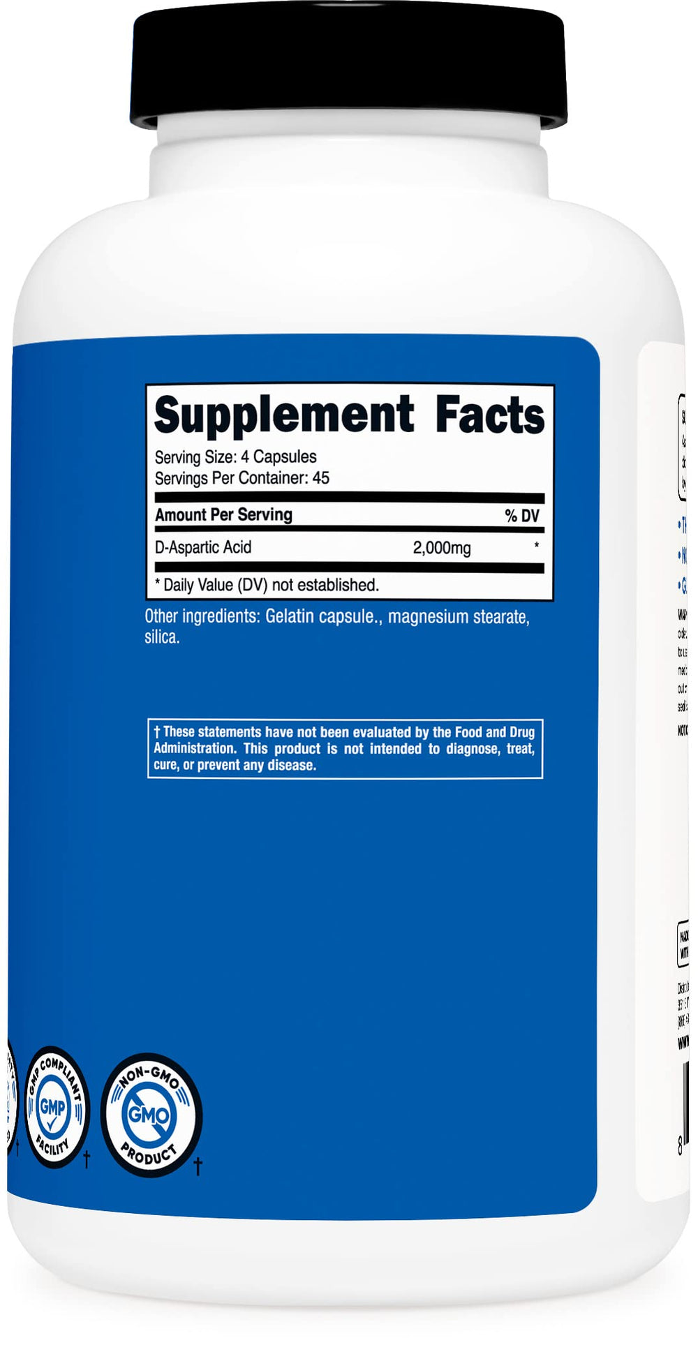 Nutricost DAA produced in GMP-compliant, FDA-registered facility
