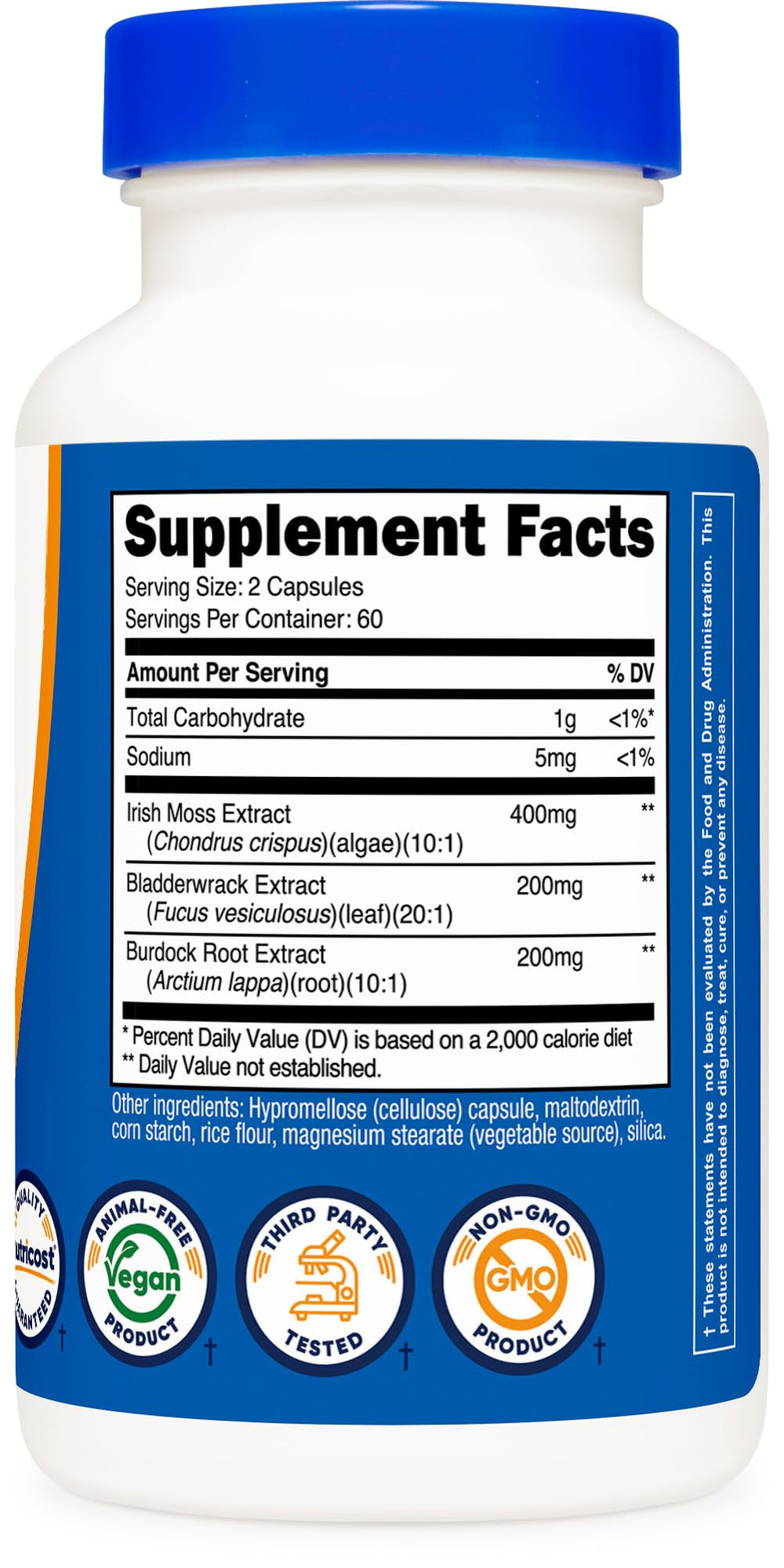 Nutricost capsules with water, simple daily dosage for wellness.