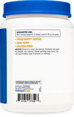 Nutricost Dextrose Powder ingredients label shows simple, single-ingredient formula.