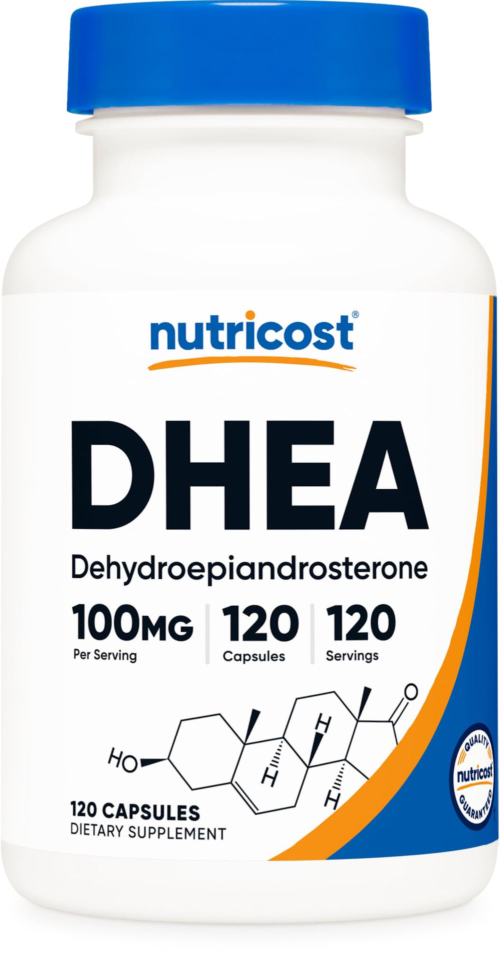 Nutricost DHEA 100mg capsules bottle for daily wellness routine