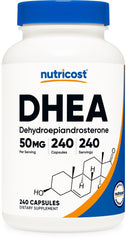 Nutricost DHEA 50mg capsule close-up for easy daily supplementation