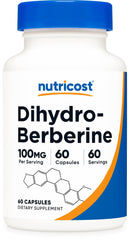 Nutricost Dihydroberberine capsules bottle close-up highlighting enhanced absorption
