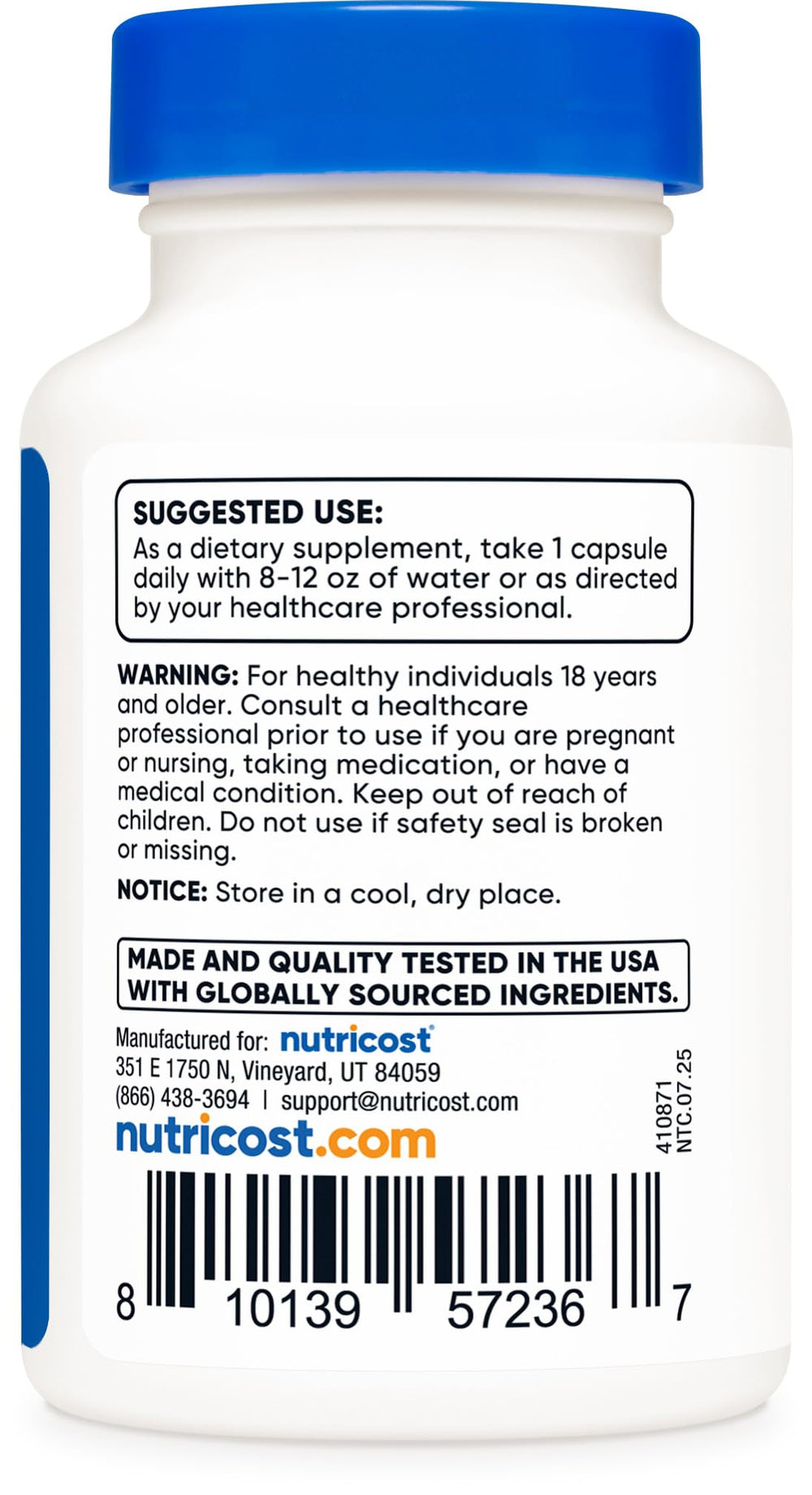 Nutricost Dihydroberberine capsules close-up, smooth capsules for easy swallowing.